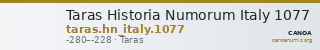 Taras Historia Numorum Italy 1077 — CANOA