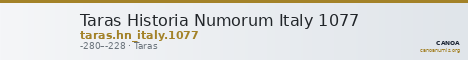 Taras Historia Numorum Italy 1077 — CANOA