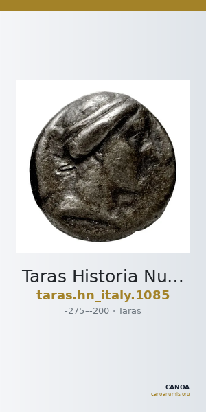 Taras Historia Numorum Italy 1085 — CANOA