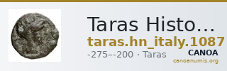 Taras Historia Numorum Italy 1087 — CANOA