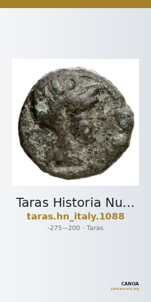 Taras Historia Numorum Italy 1088 — CANOA