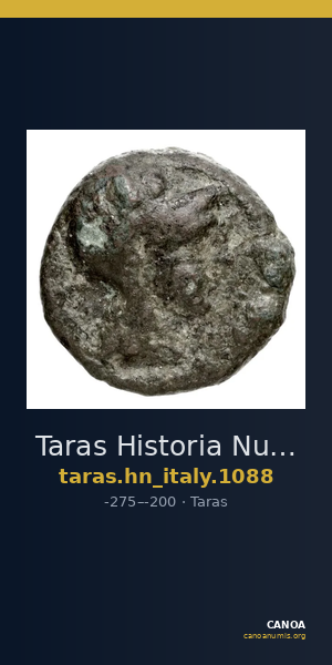 Taras Historia Numorum Italy 1088 — CANOA