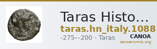 Taras Historia Numorum Italy 1088 — CANOA