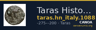 Taras Historia Numorum Italy 1088 — CANOA