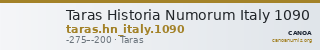 Taras Historia Numorum Italy 1090 — CANOA