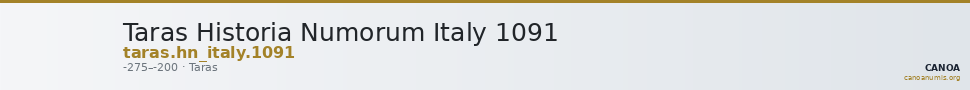 Taras Historia Numorum Italy 1091 — CANOA