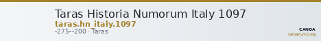 Taras Historia Numorum Italy 1097 — CANOA