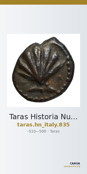 Taras Historia Numorum Italy 835 — CANOA