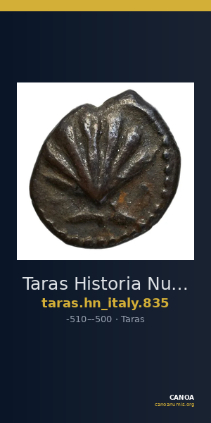 Taras Historia Numorum Italy 835 — CANOA