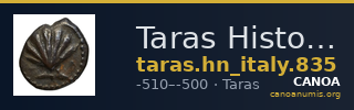 Taras Historia Numorum Italy 835 — CANOA