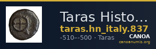 Taras Historia Numorum Italy 837 — CANOA