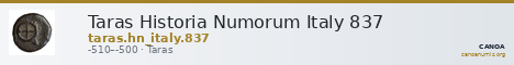 Taras Historia Numorum Italy 837 — CANOA