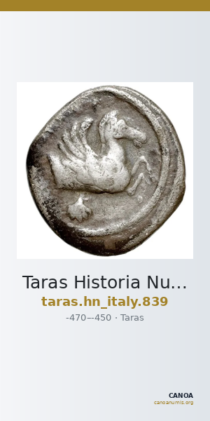 Taras Historia Numorum Italy 839 — CANOA