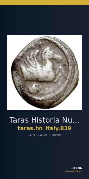 Taras Historia Numorum Italy 839 — CANOA