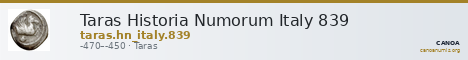 Taras Historia Numorum Italy 839 — CANOA