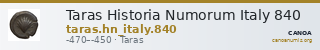 Taras Historia Numorum Italy 840 — CANOA