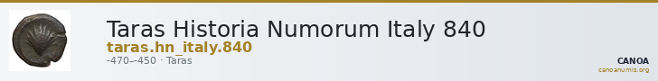 Taras Historia Numorum Italy 840 — CANOA