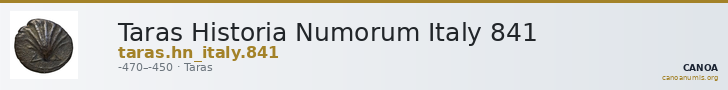 Taras Historia Numorum Italy 841 — CANOA