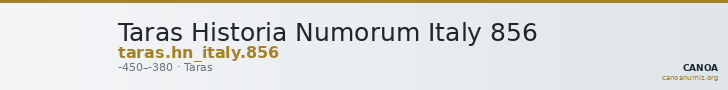 Taras Historia Numorum Italy 856 — CANOA