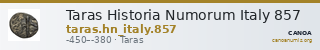 Taras Historia Numorum Italy 857 — CANOA