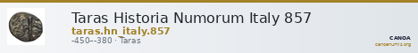 Taras Historia Numorum Italy 857 — CANOA
