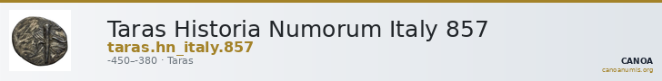 Taras Historia Numorum Italy 857 — CANOA