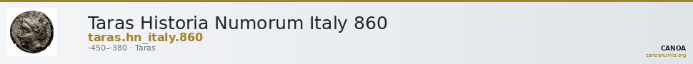 Taras Historia Numorum Italy 860 — CANOA