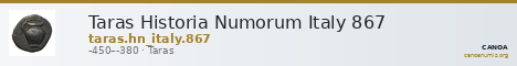 Taras Historia Numorum Italy 867 — CANOA