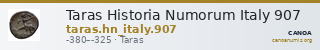 Taras Historia Numorum Italy 907 — CANOA