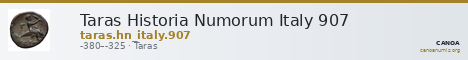 Taras Historia Numorum Italy 907 — CANOA