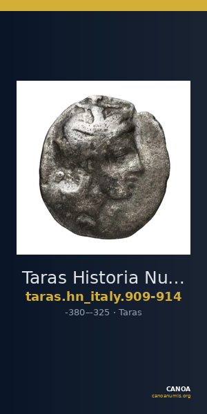 Taras Historia Numorum Italy 909-14 — CANOA