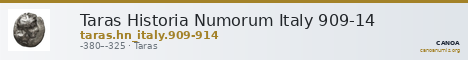 Taras Historia Numorum Italy 909-14 — CANOA