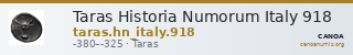 Taras Historia Numorum Italy 918 — CANOA