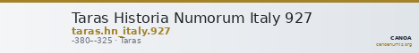 Taras Historia Numorum Italy 927 — CANOA