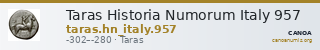 Taras Historia Numorum Italy 957 — CANOA