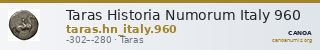 Taras Historia Numorum Italy 960 — CANOA