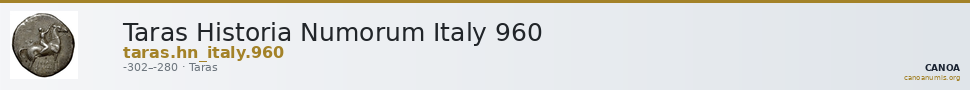 Taras Historia Numorum Italy 960 — CANOA