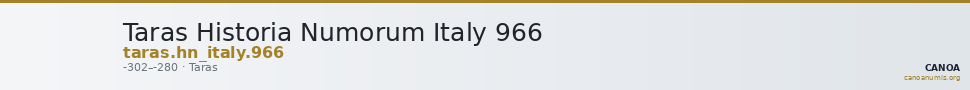 Taras Historia Numorum Italy 966 — CANOA