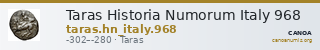Taras Historia Numorum Italy 968 — CANOA