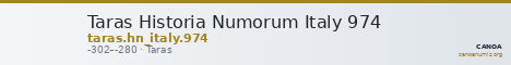 Taras Historia Numorum Italy 974 — CANOA