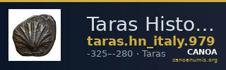 Taras Historia Numorum Italy 979 — CANOA