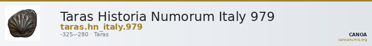 Taras Historia Numorum Italy 979 — CANOA