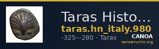 Taras Historia Numorum Italy 980 — CANOA