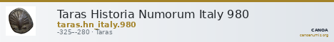 Taras Historia Numorum Italy 980 — CANOA