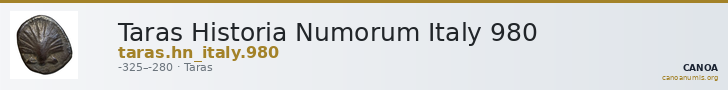 Taras Historia Numorum Italy 980 — CANOA