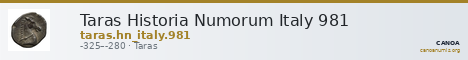 Taras Historia Numorum Italy 981 — CANOA