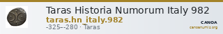 Taras Historia Numorum Italy 982 — CANOA