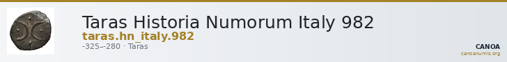 Taras Historia Numorum Italy 982 — CANOA