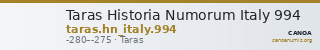 Taras Historia Numorum Italy 994 — CANOA