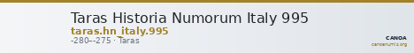 Taras Historia Numorum Italy 995 — CANOA